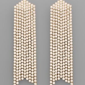 Crystal Row Drop Earrings